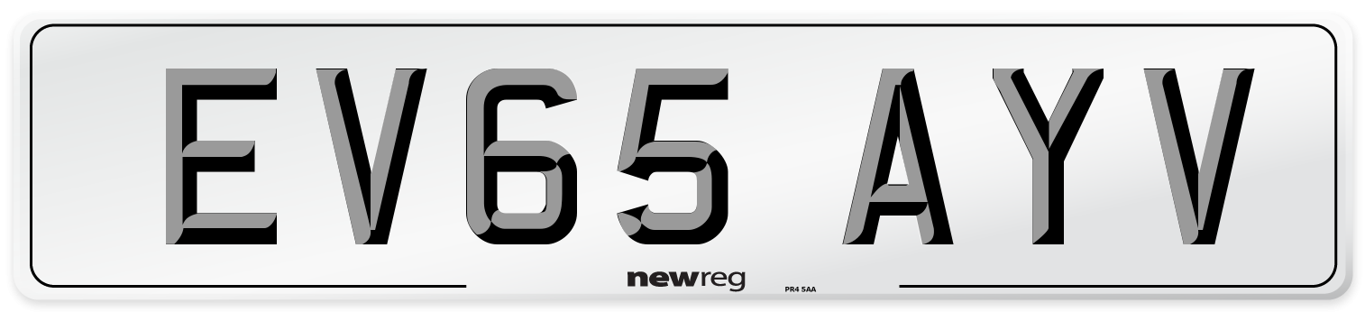 EV65 AYV Number Plate from New Reg